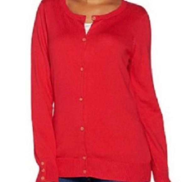 Lands End new with tags Red Cardigan 2X - Picture 2 of 7